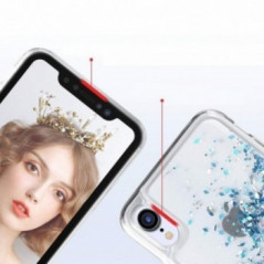 Plastic back phone cover glitter for Huawei Y7 Prime (2019)  Blue