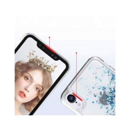 Plastic back phone cover glitter for Huawei Y7 Prime (2019)  Blue
