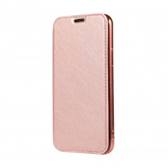 ELECTRO BOOK for Samsung Galaxy S10e FORCELL Case of 100% natural leather & TPU Gold