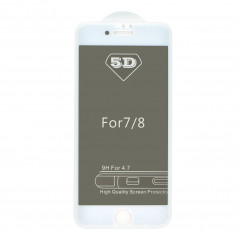 5D Full Glue sur le Apple iPhone 7 Verre trempé Blanc