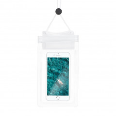 Sac étanche pour téléphone portable avec fermeture à glissière 85x150 mm Blanc