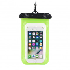 Waterproof bag for mobile phone with plastic closing 80x145 mm Green