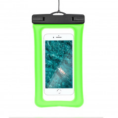 Waterproof AIRBAG for mobile phone with plastic closing 70x160 mm Green