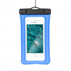 Waterproof AIRBAG for mobile phone with plastic closing 70x160 mm Blue