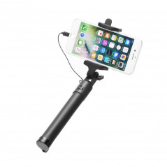 Selfie stick with LIGHTING connector, working with Iphone Black