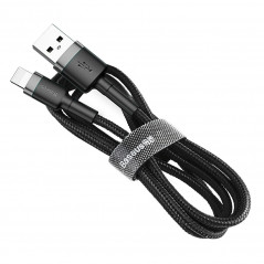 Cafule for iPhone Lightning 8-pin 2A 3 meter Gray+Black White