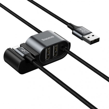 Special Data Cable for Backseat 2xUSB working with Iphone Lightning 8-pin HUB 1.5m Black