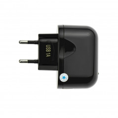 Travel Charger Universal 1A with USB socket only Black