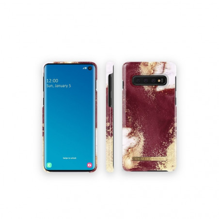 Burgundy Marble na Samsung Galaxy S10 iDeal of Sweden Obal Zlatý