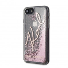 Originálny obal na Apple iPhone 7 Plus KARL LAGERFELD Obal zo 100% prírodnej kože Ružový