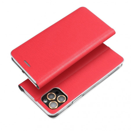 LUNA Carbon na Motorola Moto G 5G FORCELL Peňaženkový obal Červený