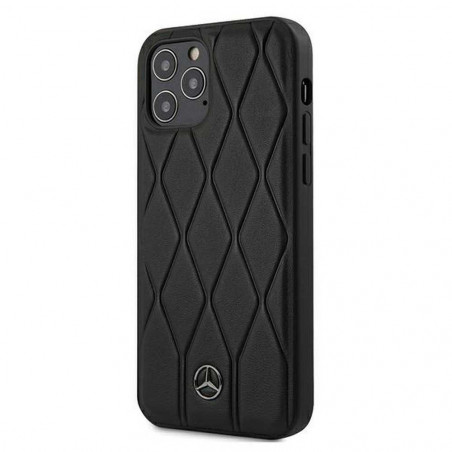Original case na Apple iPhone 12 Mercedes Obal ze 100% přírodní kůže Černý