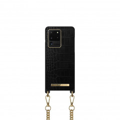 Jet Black Croco case Necklace na Samsung Galaxy S20 Ultra iDeal of Sweden kryt TPU Čierny